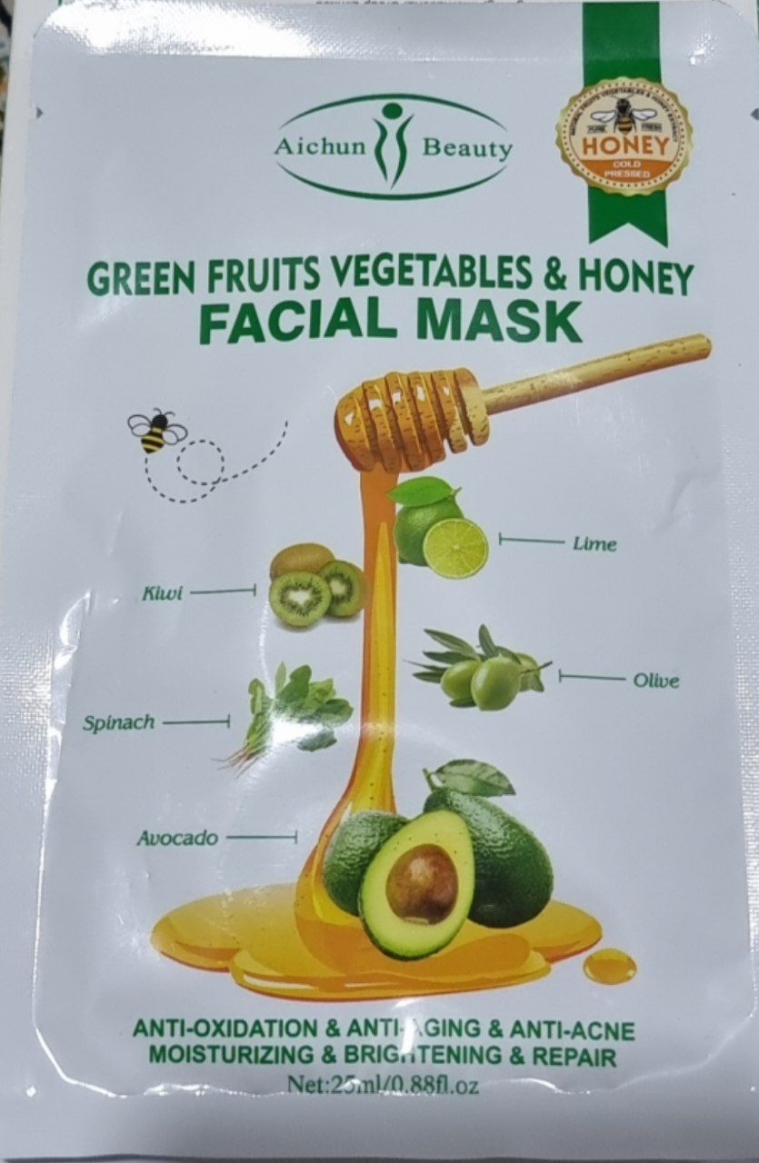 ماسک صورت عسل و میوه های سبز aichun beauty