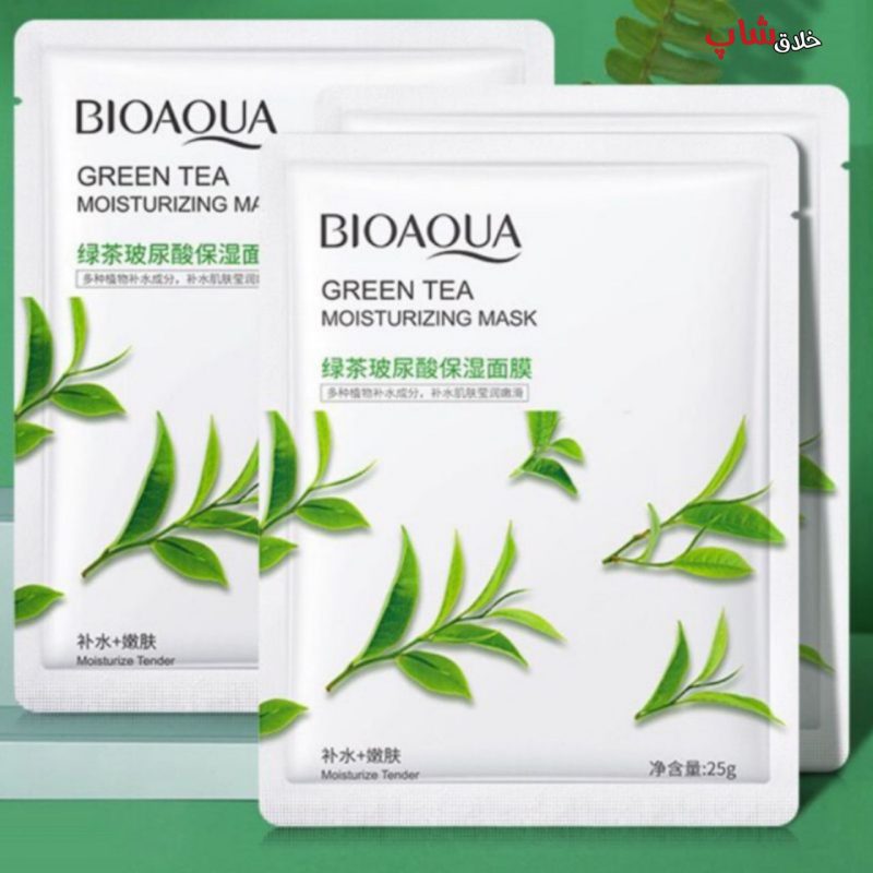 ماسک صورت ورقه ای چای سبز بیوآکوا BIOAQUA GREEN TEA Moisturizing Mask 25g