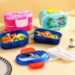 ظرف غذای مهد کودک و مدرسه عروسکی + قاشق چنگال مایکروویو