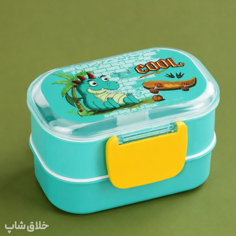 ظرف غذای مهد کودک و مدرسه عروسکی + قاشق چنگال مایکروویو