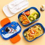 ظرف غذای مهد کودک و مدرسه عروسکی + قاشق چنگال مایکروویو