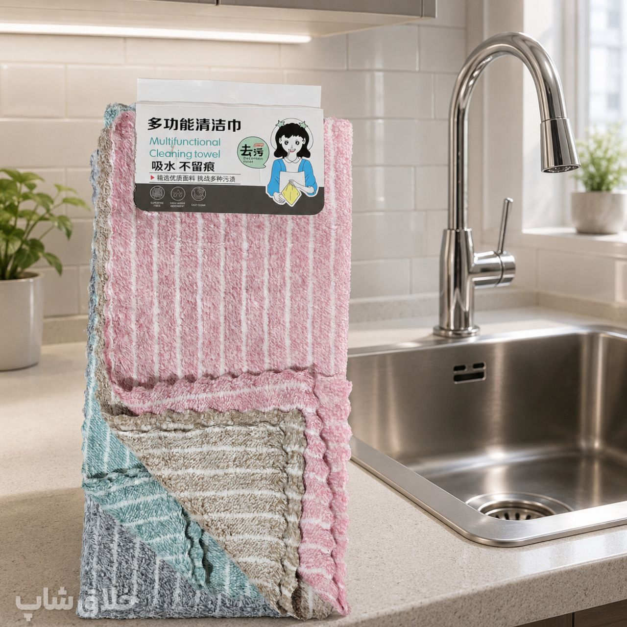 دستمال نظافت میکروفایبر 4 عددی CLEAN TOWEL
