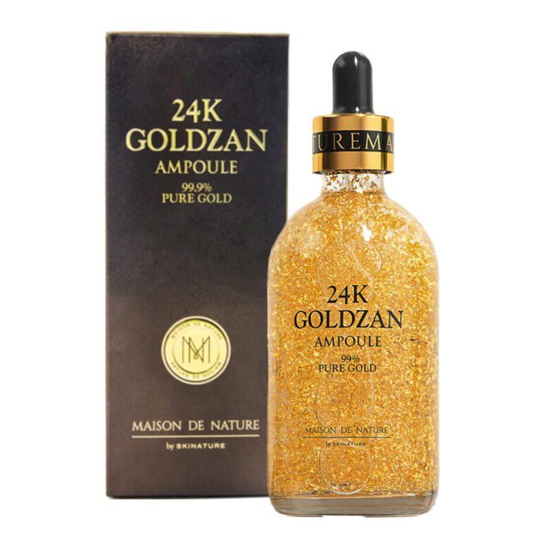 سرم پوست صورت کره ای طلا میسین دنیچر 24K GOLDZAN AMPOLUE