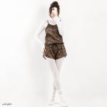 لباس خواب زنانه طرح پلنگی (تاپ-شلوارک)