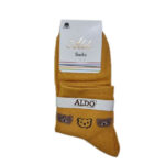 جوراب زنانه نیم ساق پنبه Aldo کد 3288 خردلی