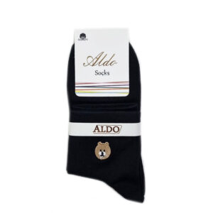جوراب زنانه نیم ساق مشکی Aldo طرح خرسی