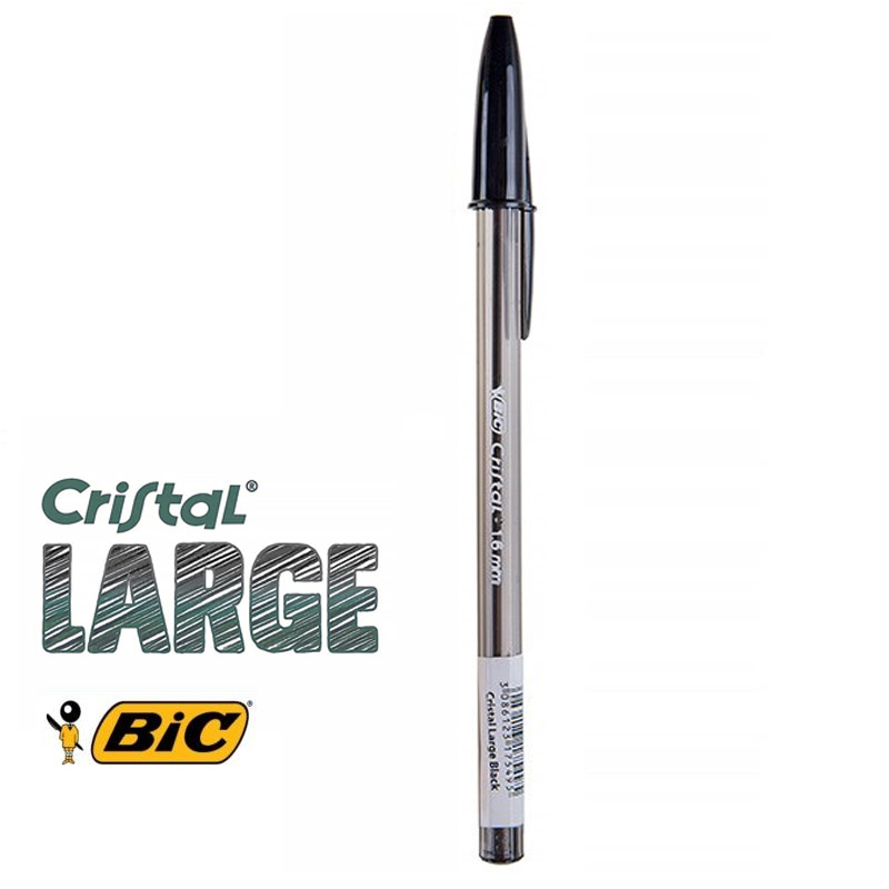 خودکار خوشنویس مشکی بیک فرانسه کریستال Cristal LARGE 1.6mm