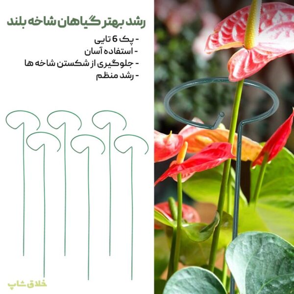 میله نگهدارنده گل و گیاه بسته 6 عددی کد PS6