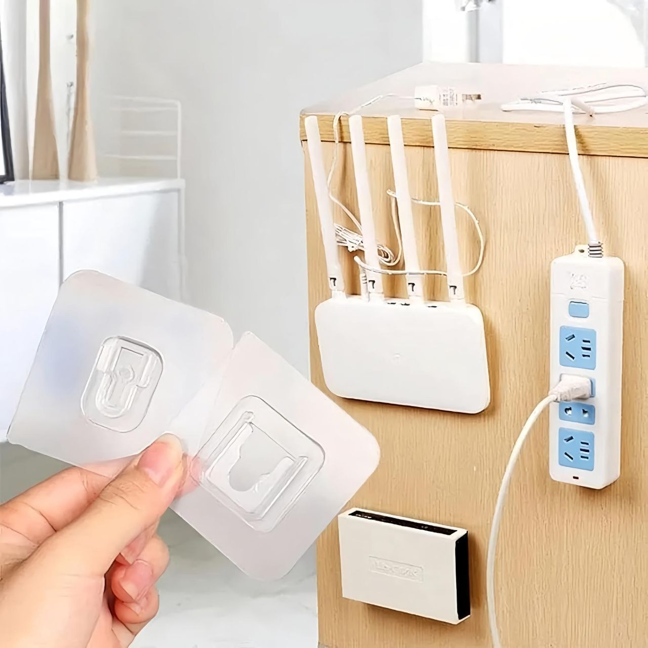 میخ دیواری و قلاب چسبی دوطرفه بسته 3 عددی