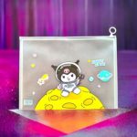 پوشه طلقی مدرسه زیپدار KUROMI سایز A4