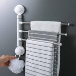 آویز حوله آشپزخانه و سرویس بهداشتی ساکشن دار 3 شاخه