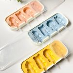 قالب بستنی شکلات و ژله فانتزی سیلیکونی 4 عددی همراه چوب بستنی