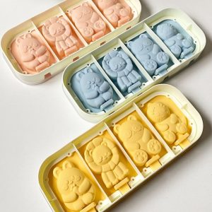 قالب بستنی شکلات و ژله فانتزی سیلیکونی 4 عددی همراه چوب بستنی