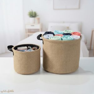 سبد نظم‌دهنده گونی کنفی آویزدار (2 عددی آویز)