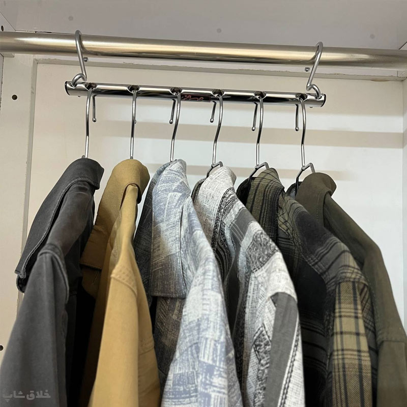 آویز لباس، پیراهن و کت و پالتو فلزی 6 قلاب فلزی