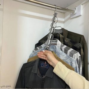 آویز لباس، پیراهن و کت و پالتو فلزی 6 قلاب فلزی