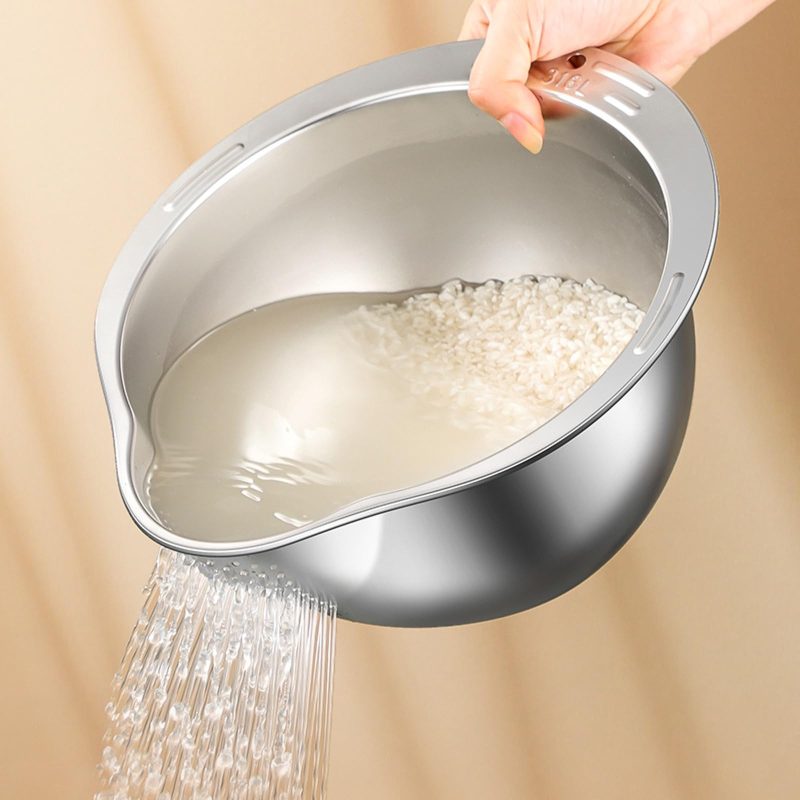 آبکش و برنج شور 4کاره استیل