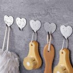 آویز دیواری استیل طرح قلب 3 عددی