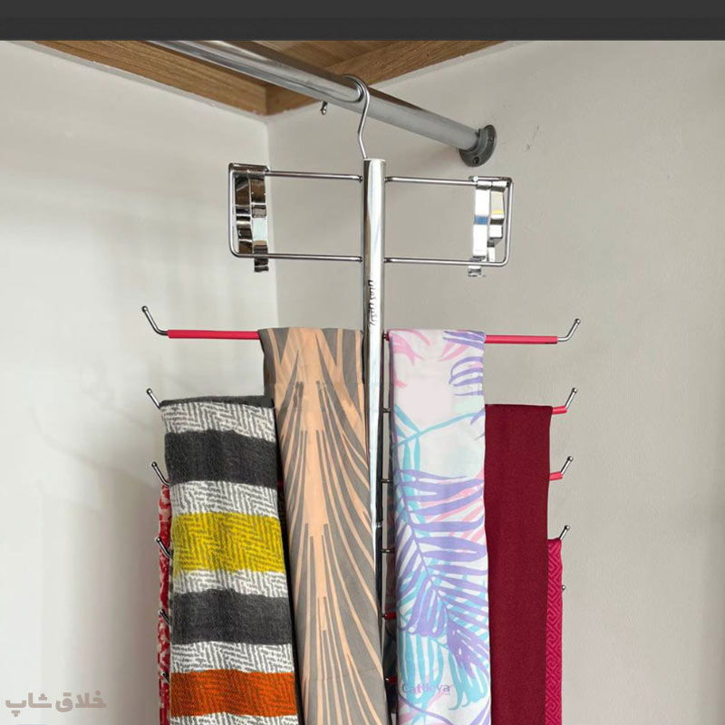آویز شال و روسری (پشت در و آویزی) 1 آویز شال و روسری میله دار (پشت در و آویزی)