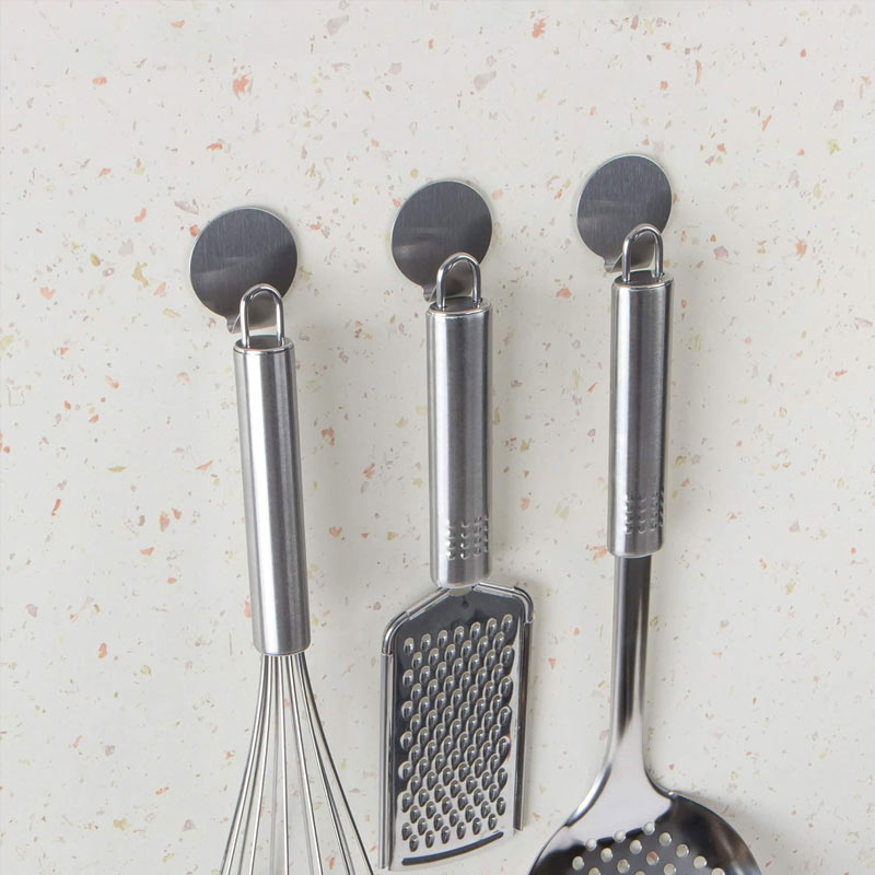 aviz-steell (3) آویز دیواری استیل 9 عددی چسبدار B-176