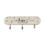 آویز 3 قلاب دیواری بدون سوراخ کردن (پشت چسبدار) Love