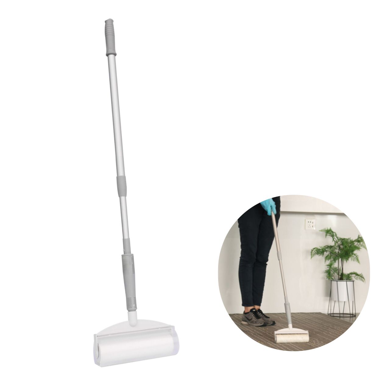 Porzgir daste Boland dkl پرزگیر دسته بلند 110سانت 90 برگی + رول یدک