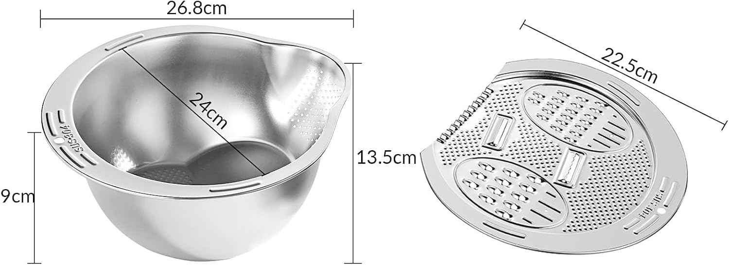 رنده و لگن آبکش دار 9 کاره استیل