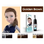 شامپو رنگ دکسی مدل قهوه ای طلایی GOLDEN BROWN DEXE (رنگ موی موقت نسکافه ای) - Image 3