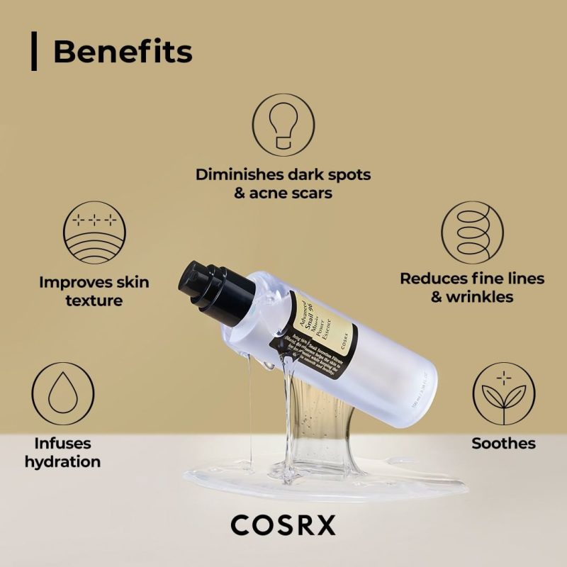 اسنس حلزون کوزارکس ترمیم روشن کنندگی و آبرسانی حاوی 96% ترشح مخاط حلزون COSRX کره ای اورجینال - Image 5