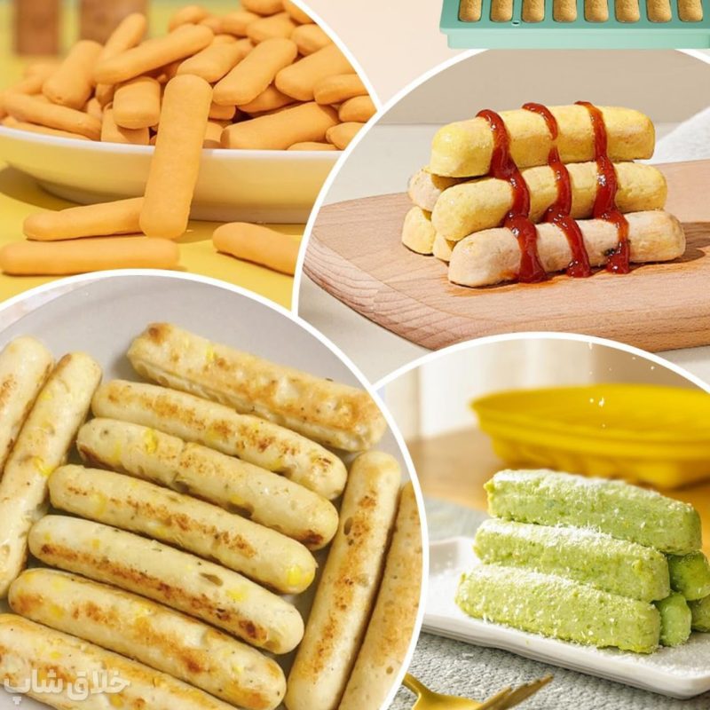 قالب یخ قلمی سیلیکونی درب دار مناسب ژله و یخ 6 تایی