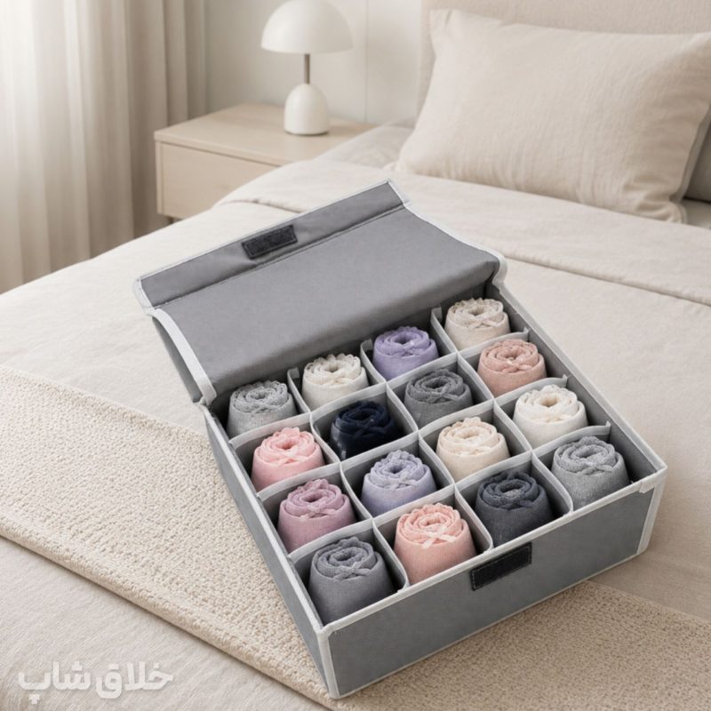 جاجورابی و نظم دهی لباس زیر 16 خانه دیواره دار و درب دار