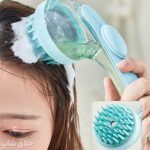 براش و لیف سیلیکونی دسته دار (براش مخرن دار موی سر و پت خانگی)