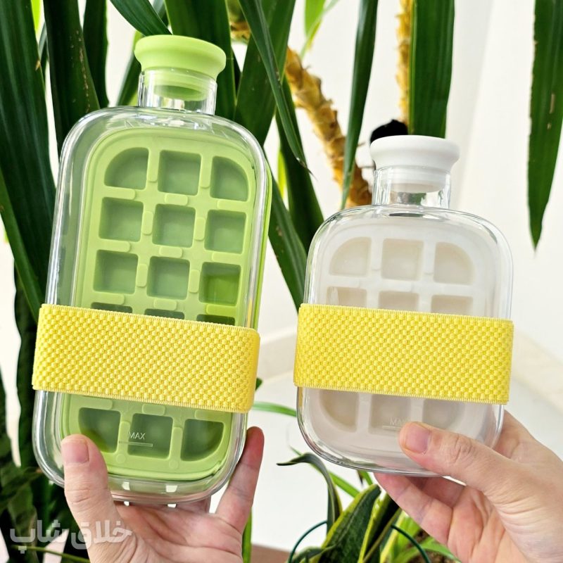 قمقمه یخ ساز نی دار شفاف 800ML