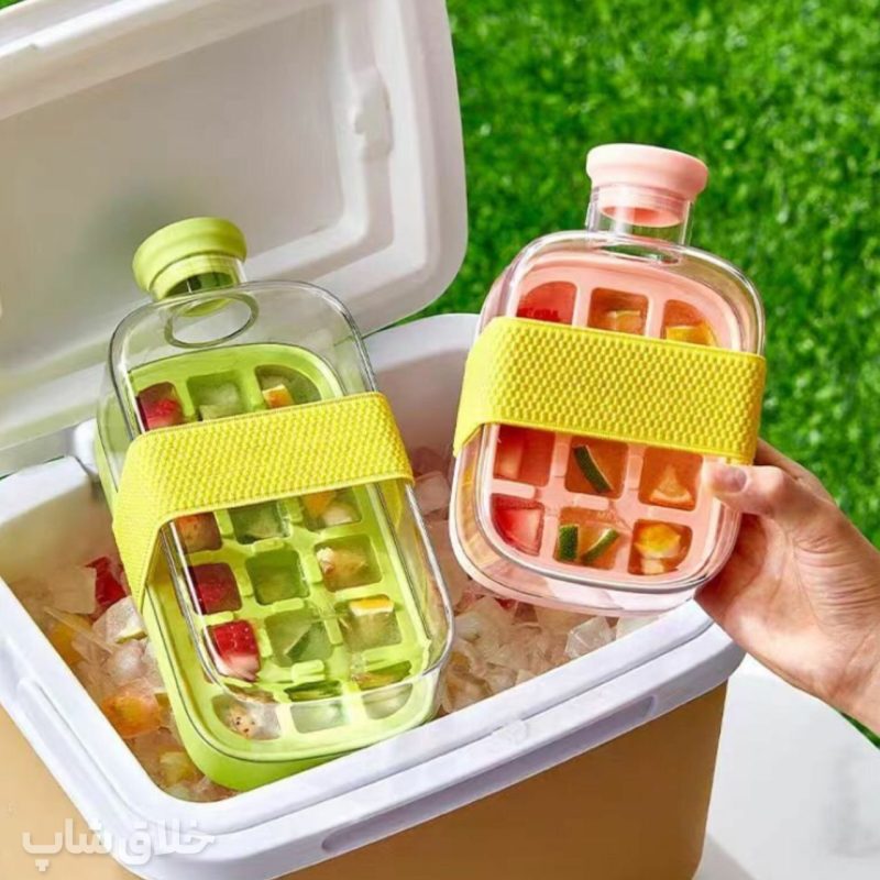 تراول ماگ یخ ساز نی دار شفاف 500ML