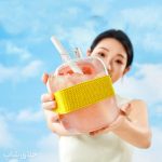 تراول ماگ یخ ساز نی دار شفاف 500ML