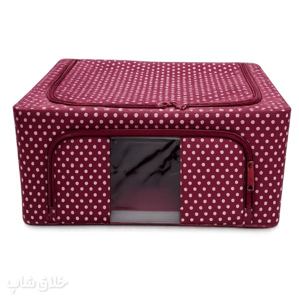 باکس لباس تاشو اسکلت دار برزنتی بزرگ تمام خال خالی