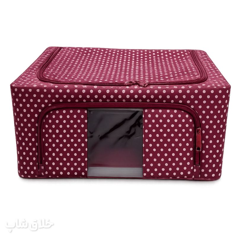 باکس لباس تاشو اسکلت دار برزنتی بزرگ تمام خال خالی