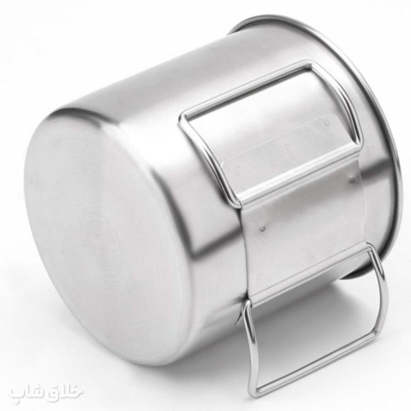 لیوان استیل کمپینگ دسته تاشو