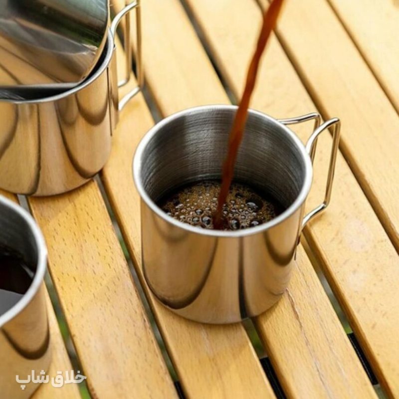 لیوان استیل سفری دسته تاشو - Image 7