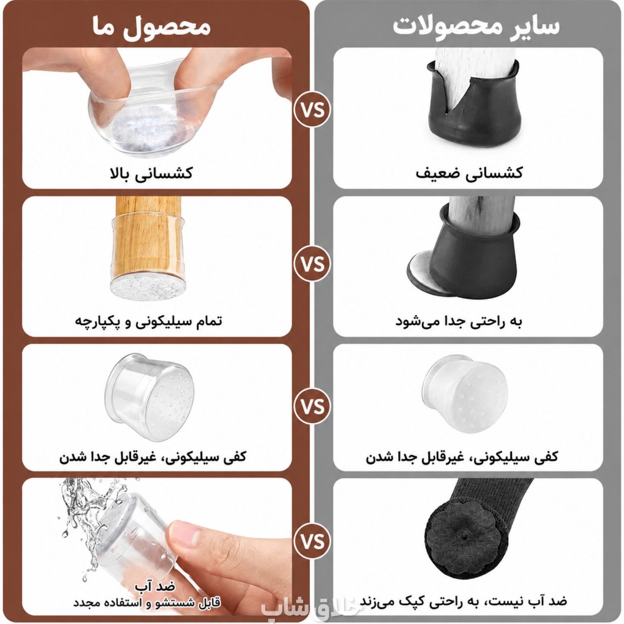 محافظ و روکش پایه مبل و صندلی 4 عددی (صداگیر و محافظ پارکت) 1 محافظ و روکش پایه مبل و صندلی 4 عددی (صداگیر و محافظ پارکت)