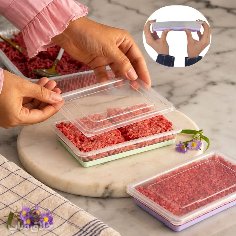 ظرف گوشت فریزری کف سیلیکونی آسان جدا شونده بزرگ