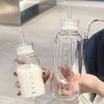 بطری پیرکس نی دار-ماگ اسموتی ساز نشکن دو درب 300ML