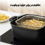 صافی توری سرخ کن استیل و سبد آبکش دسته تاشو مدل