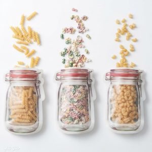 زیپ کیپ ادویه حبوبات و آجیل طرح شیشه 3 عددی سایز SMALL
