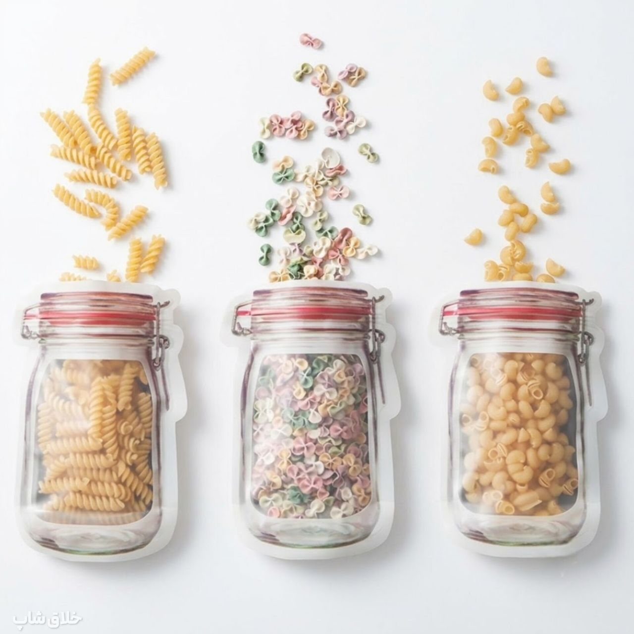 زیپ کیپ ادویه حبوبات و آجیل طرح شیشه 3 عددی سایز SMALL