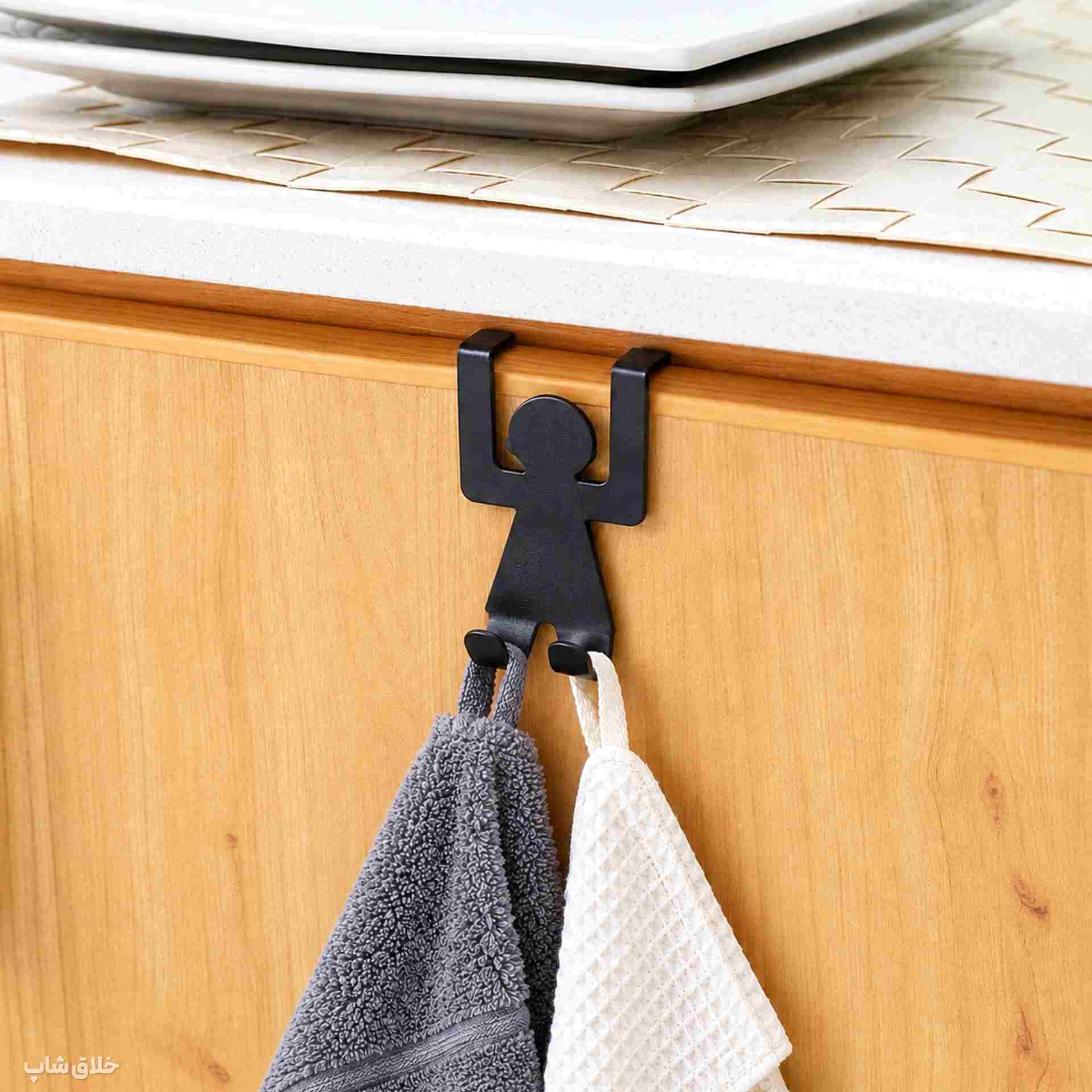 آویز روی درب کابینت دستمال حوله طرح آدمک