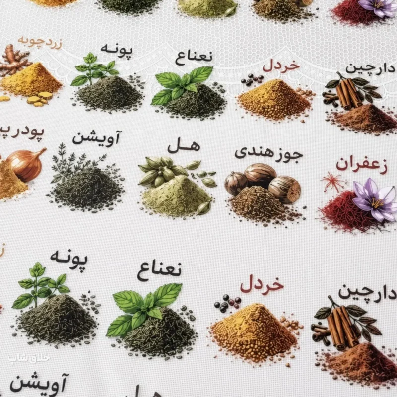 لیبل ادویه عکس دار-برچسب ادویه شفاف رنگی 26 عددی