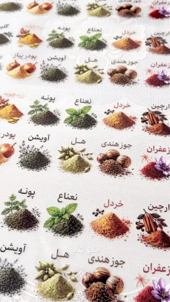 لیبل ادویه عکس دار-برچسب ادویه شفاف رنگی 26 عددی 1 لیبل ادویه عکس دار-برچسب ادویه شفاف رنگی 26 عددی