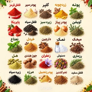 لیبل ادویه عکس دار-برچسب ادویه شفاف رنگی 26 عددی